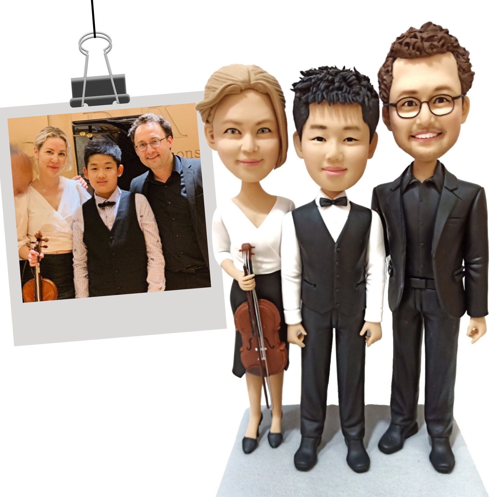 Personalized Set of Three Bobbleheads - Create Your Own Unique Family Keepsake!