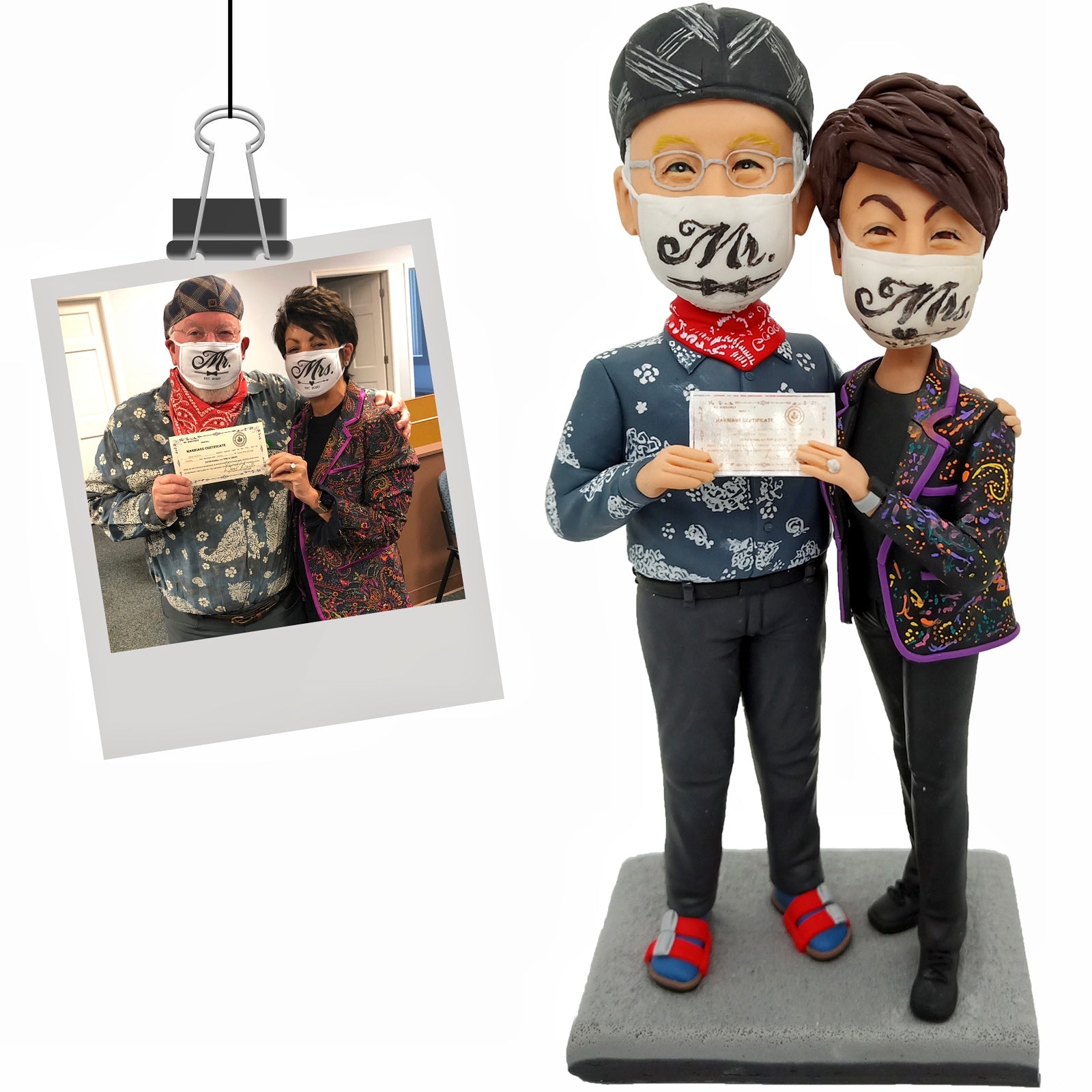 Double the Fun with Our Custom Couple Bobbleheads - Perfect for Anniversary or Valentine's Day