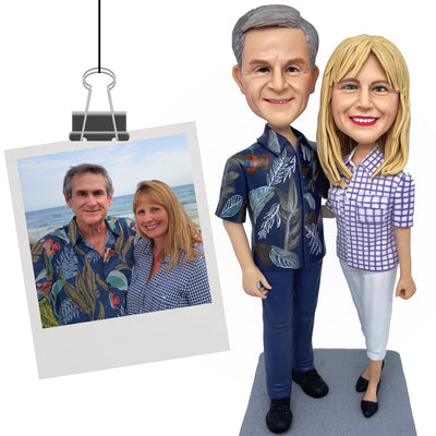 Double the Fun with Our Custom Couple Figurines Handcrafted by Artisan Jay Studio - Perfect for Anniversary or Valentine's Day - Bazrr