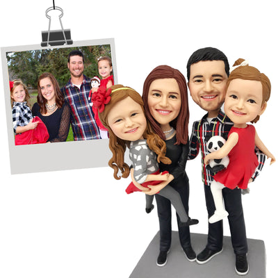 Create Your Own Family of Four Figurines Handcrafted by Artisan Jay Studio - Personalized Customization for All - Bazrr