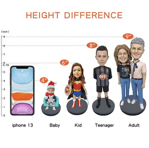 Create Your Own Family of Four Bobbleheads - Personalized Customization for All